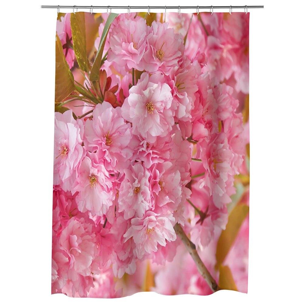Perdea Dus, Cada, pentru Baie, Heartwork, Copac Sakura japonez inflorit, Model Multicolor, Decoratiuni Baie, 150 x 200 cm