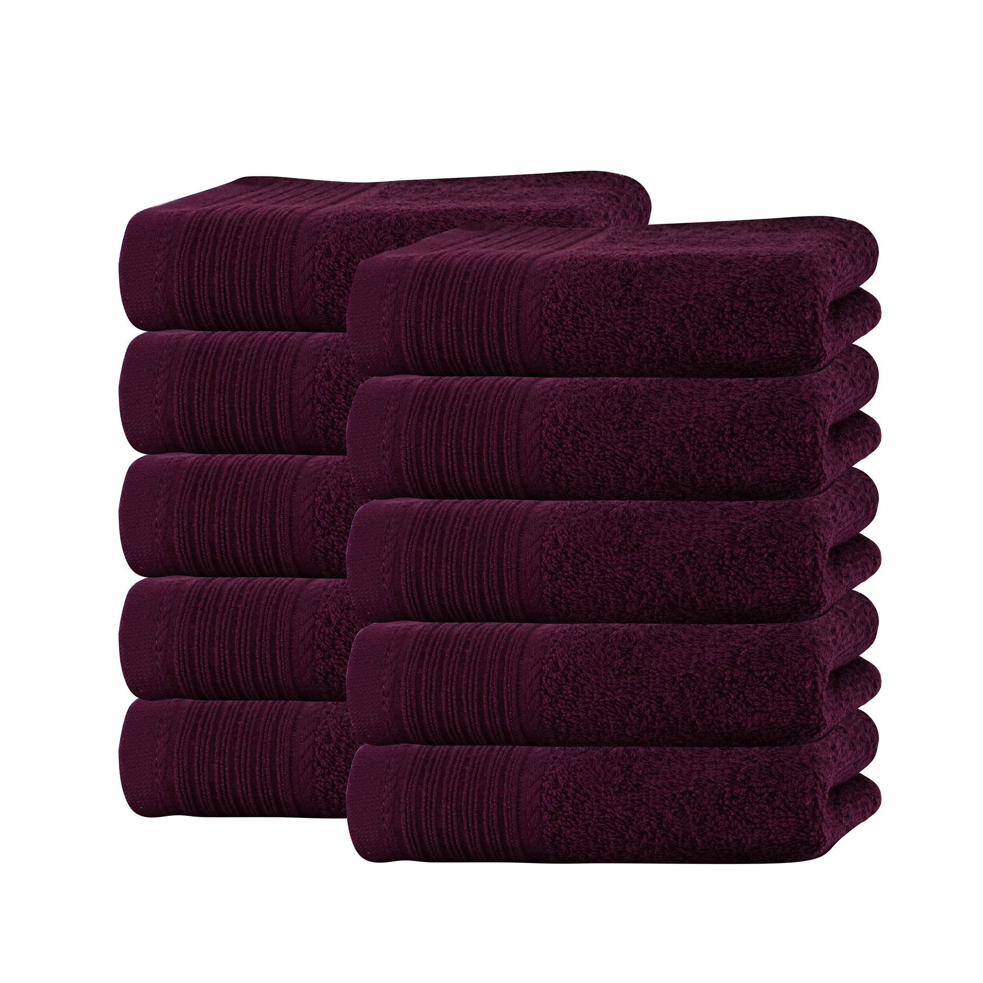 Set 10 prosoape maini Classic Collection, 100% bumbac, 30 x 50 cm, Purpuriu