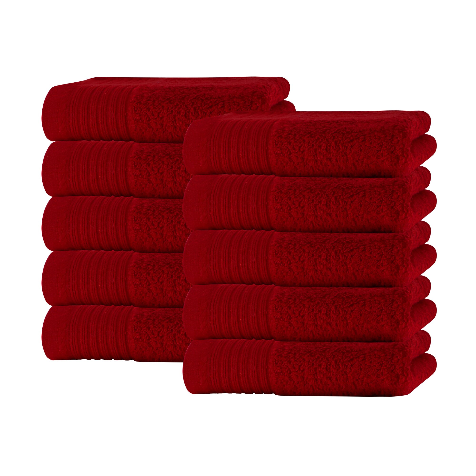 Set 10 prosoape maini Classic Collection, 100% bumbac, 30 x 50 cm, Rosu