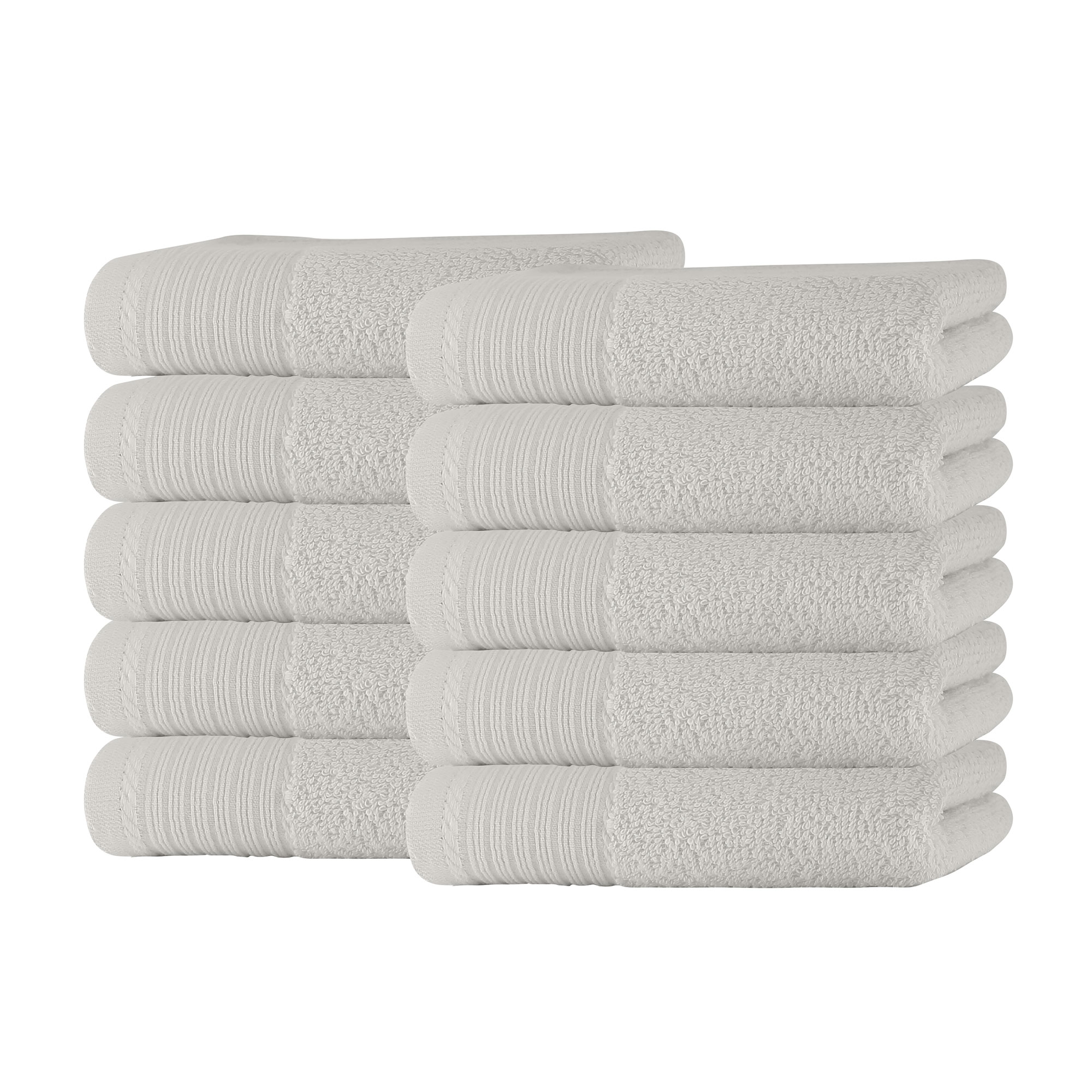 Set 10 prosoape maini Classic Collection, 100% bumbac, 30 x 50 cm, Alb