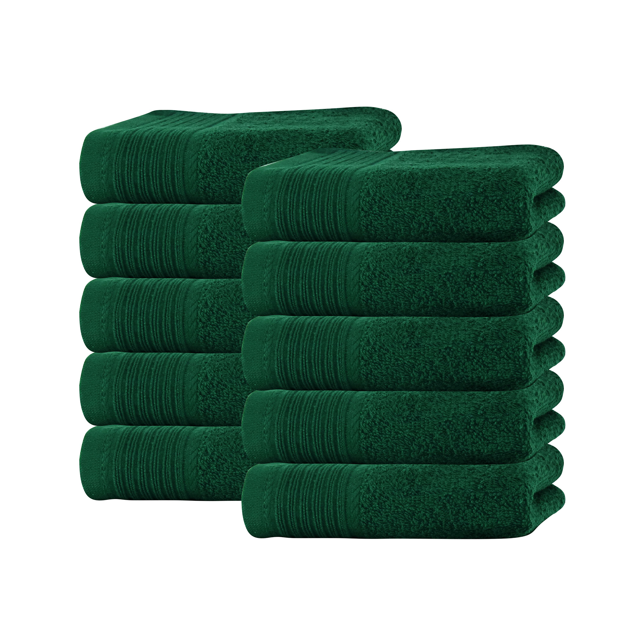 Set 10 prosoape maini Classic Collection, 100% bumbac, 30 x 50 cm, Verde