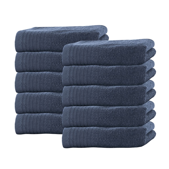 Set 10 prosoape maini Classic Collection, 100% bumbac, 30 x 50 cm, Antracit