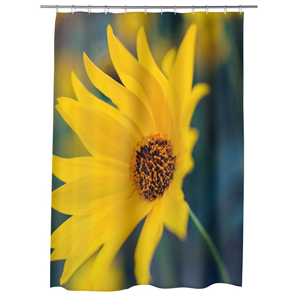 Perdea Dus, Cada, pentru Baie, Heartwork, Floricica galbuie, Model Multicolor, Decoratiuni Baie, 150 x 200 cm