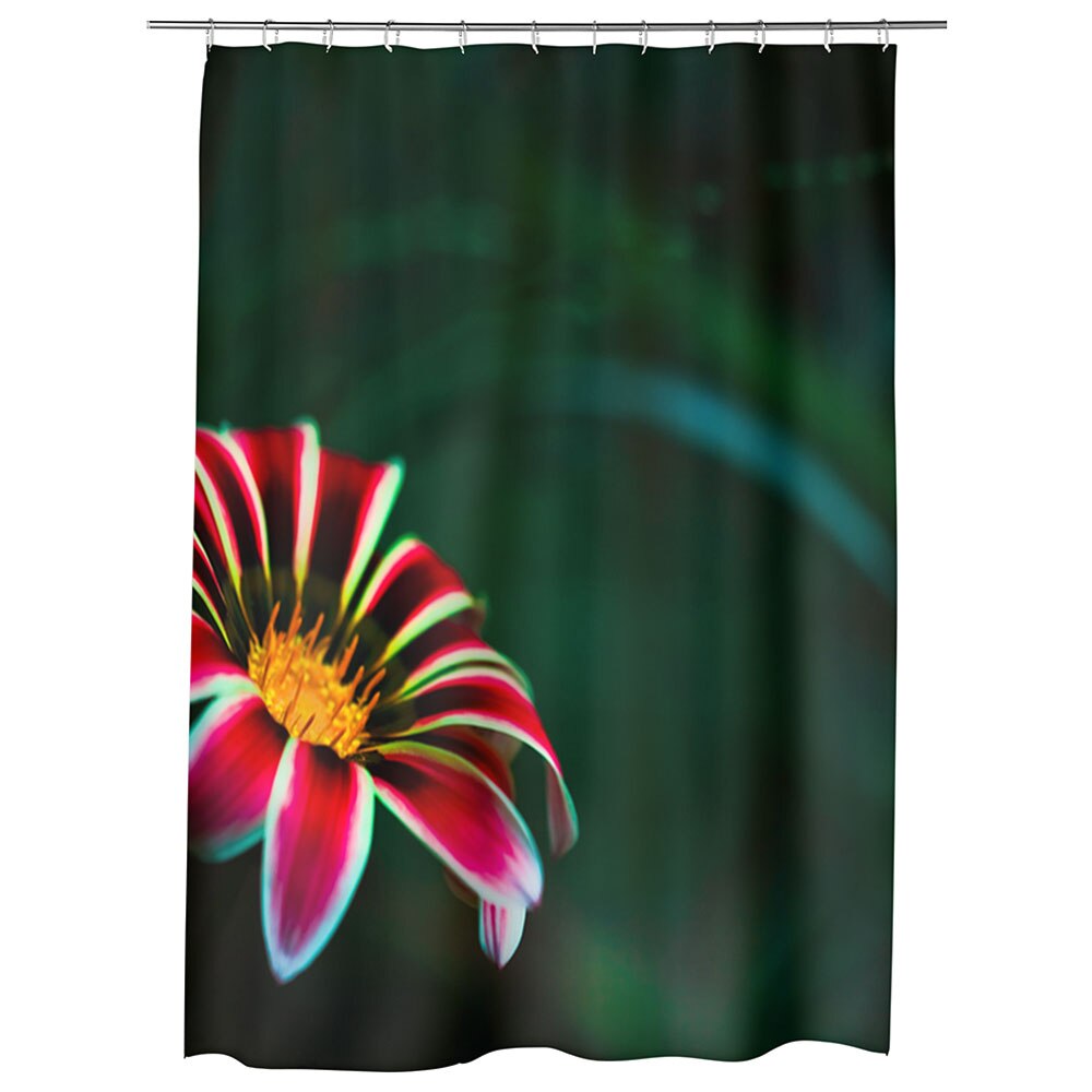 Perdea Dus, Cada, pentru Baie, Heartwork, Floare cu petale rosii, Model Multicolor, Decoratiuni Baie, 150 x 200 cm