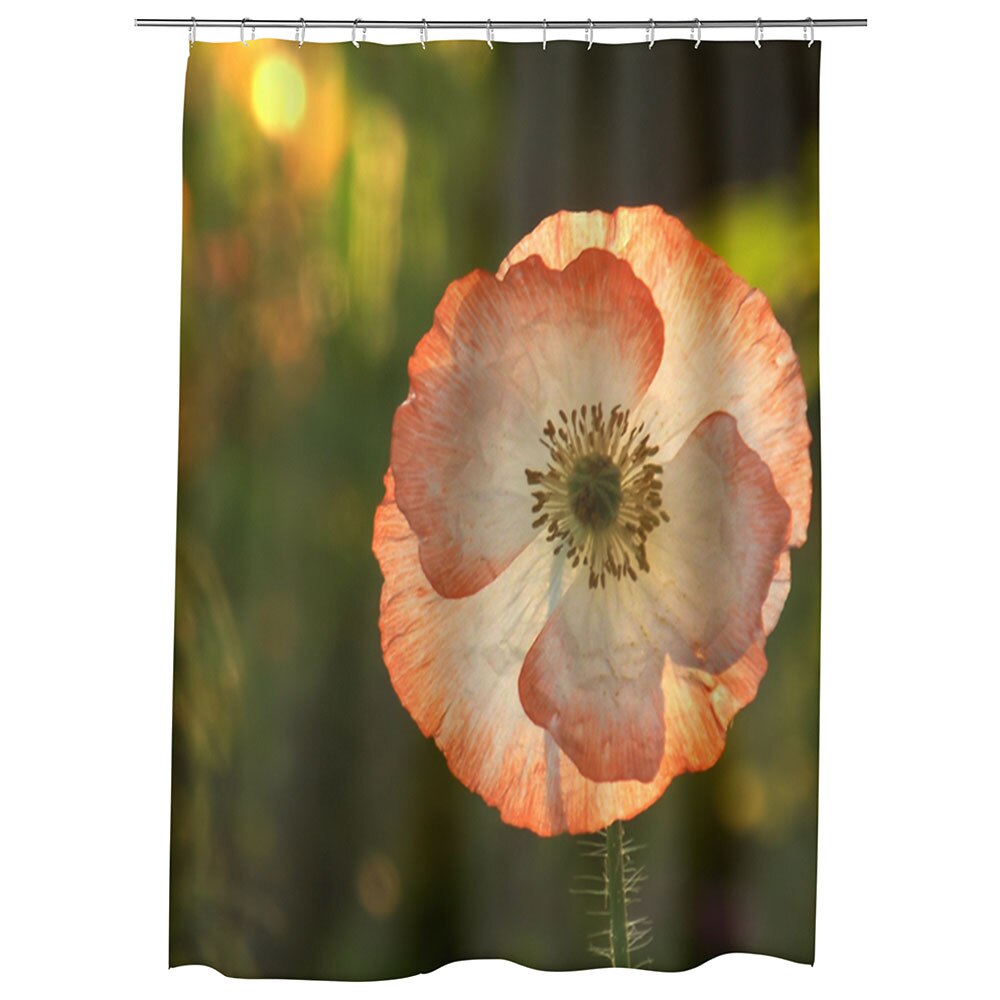 Perdea Dus, Cada, pentru Baie, Heartwork, Floare de mac inflorita, Model Multicolor, Decoratiuni Baie, 150 x 200 cm