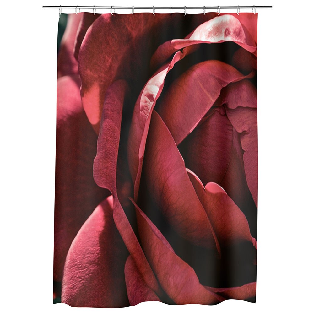 Perdea Dus, Cada, pentru Baie, Heartwork, Superb trandafir rosu inchis, Model Multicolor, Decoratiuni Baie, 150 x 200 cm