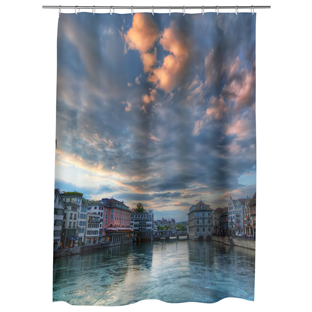 Perdea Dus, Cada, pentru Baie, Heartwork, Zurich Elvetia, Model Multicolor, Decoratiuni Baie, 150 x 200 cm