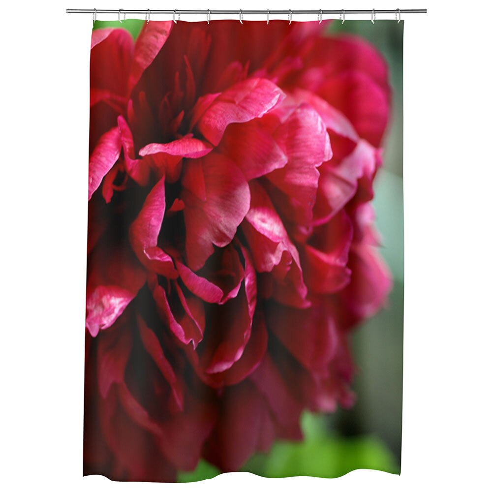 Perdea Dus, Cada, pentru Baie, Heartwork, Bujori rosii, Model Multicolor, Decoratiuni Baie, 150 x 200 cm