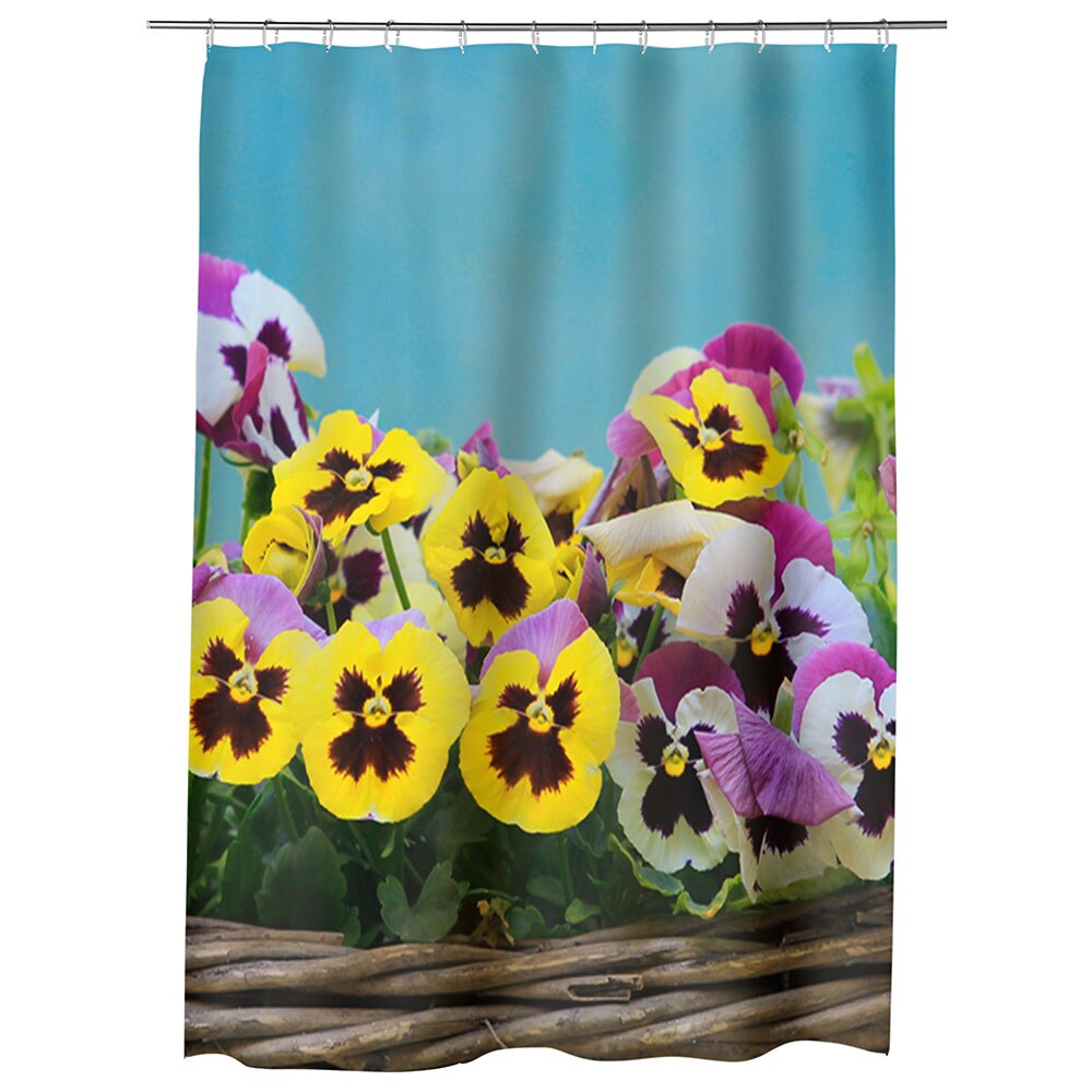 Perdea Dus, Cada, pentru Baie, Heartwork, Flori in cos, Model Multicolor, Decoratiuni Baie, 150 x 200 cm