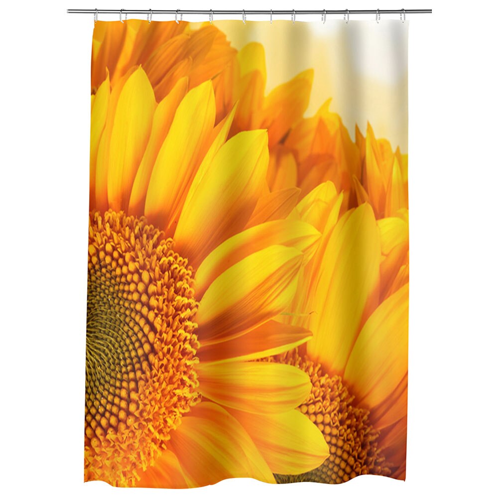 Perdea Dus, Cada, pentru Baie, Heartwork, Flori aurii, Model Multicolor, Decoratiuni Baie, 150 x 200 cm