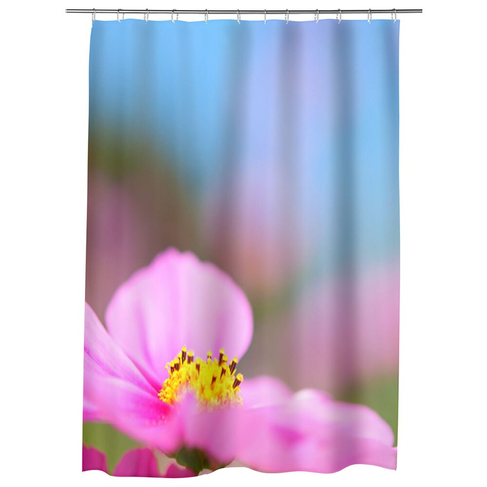 Perdea Dus, Cada, pentru Baie, Heartwork, Floare cu nuante violet, Model Multicolor, Decoratiuni Baie, 150 x 200 cm