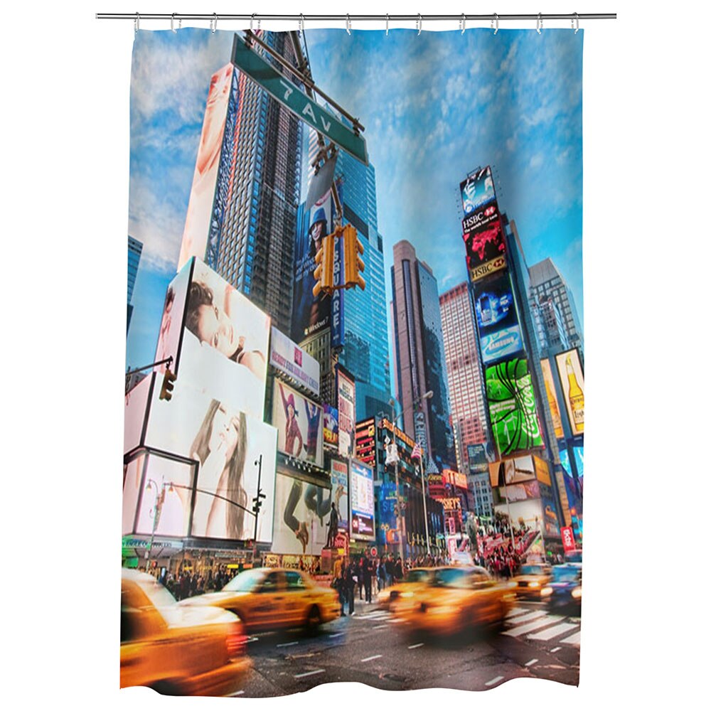 Perdea Dus, Cada, pentru Baie, Heartwork, Times Square New York, Model Multicolor, Decoratiuni Baie, 150 x 200 cm