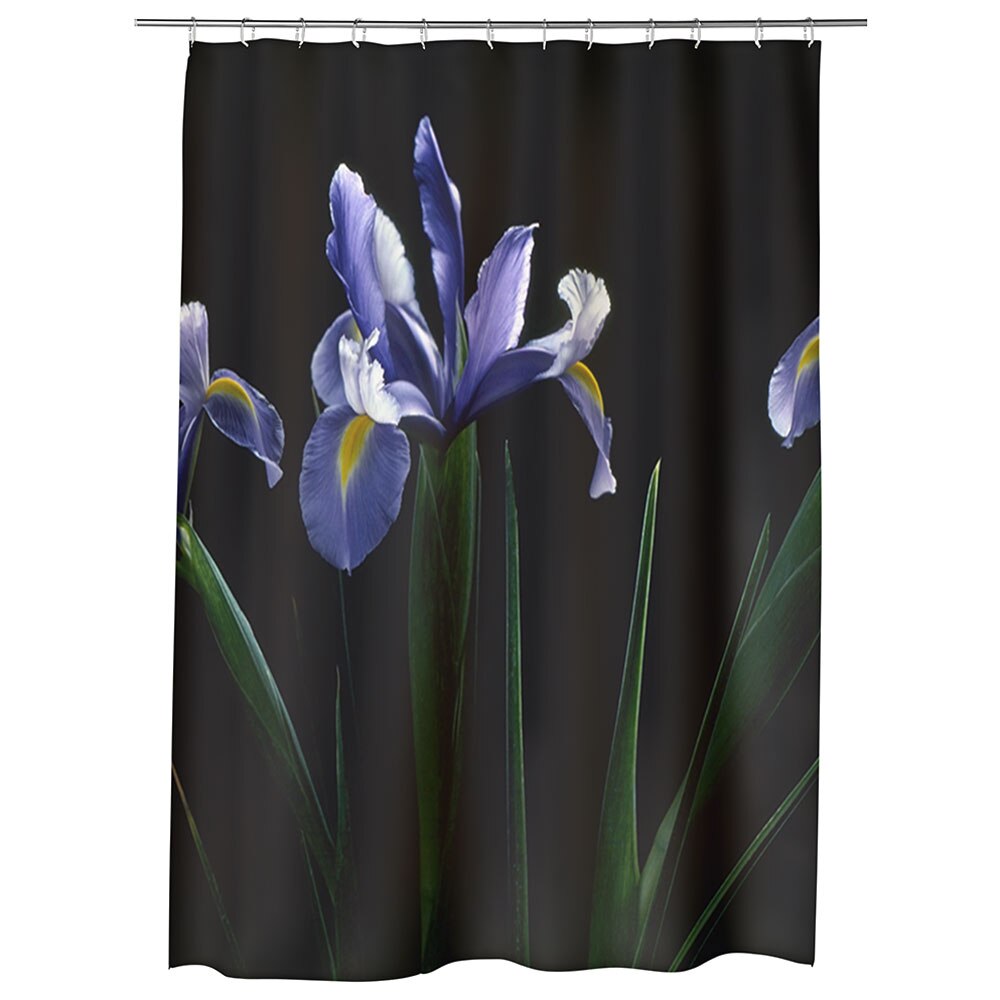 Perdea Dus, Cada, pentru Baie, Heartwork, Flori mov, Model Multicolor, Decoratiuni Baie, 150 x 200 cm