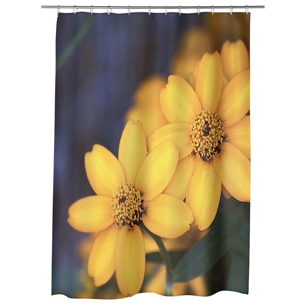 Perdea Dus, Cada, pentru Baie, Heartwork, Floricele galbenele, Model Multicolor, Decoratiuni Baie, 150 x 200 cm