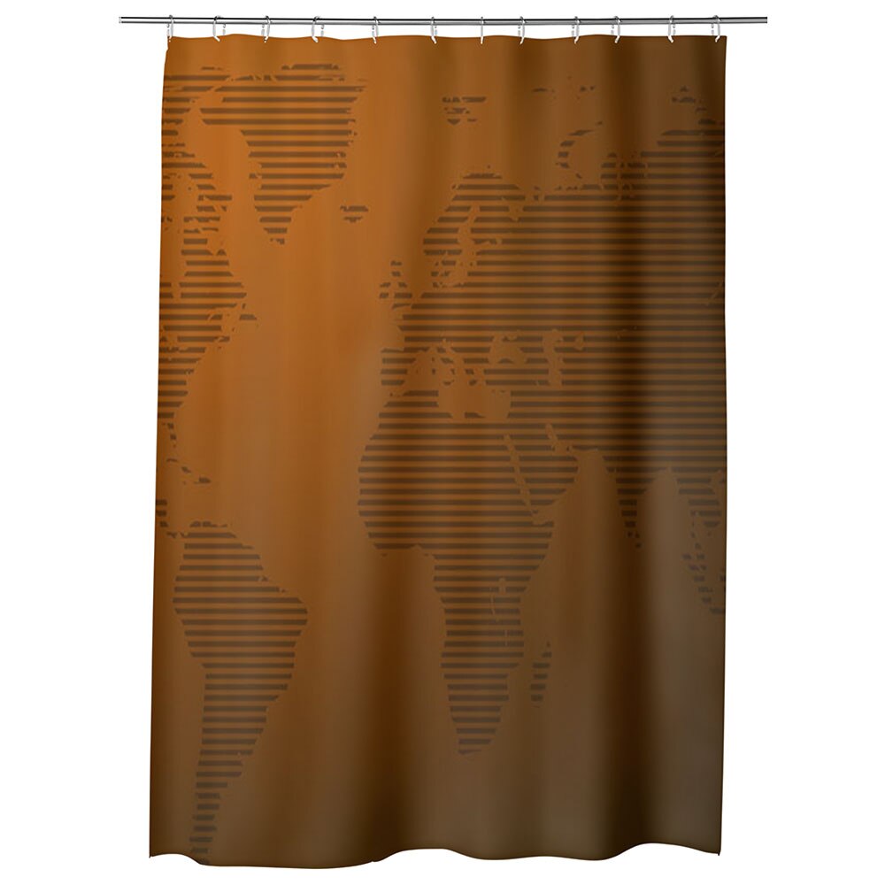 Perdea Dus, Cada, pentru Baie, Heartwork, Harta lumii dungi, Model Multicolor, Decoratiuni Baie, 150 x 200 cm