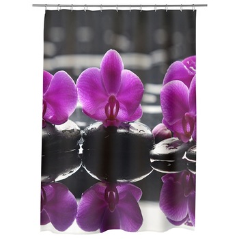 Perdea Dus, Cada, pentru Baie, Heartwork, Orhidee pe apa, Model Multicolor, Decoratiuni Baie, 150 x 200 cm Perdea Dus, Cada, pentru Baie, Heartwork, Orhidee pe apa, Model Multicolor, Decoratiuni Baie, 150 x 200 cm