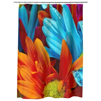 Perdea Dus, Cada, pentru Baie, Heartwork, Flori cu colorit superb, Model Multicolor, Decoratiuni Baie, 150 x 200 cm