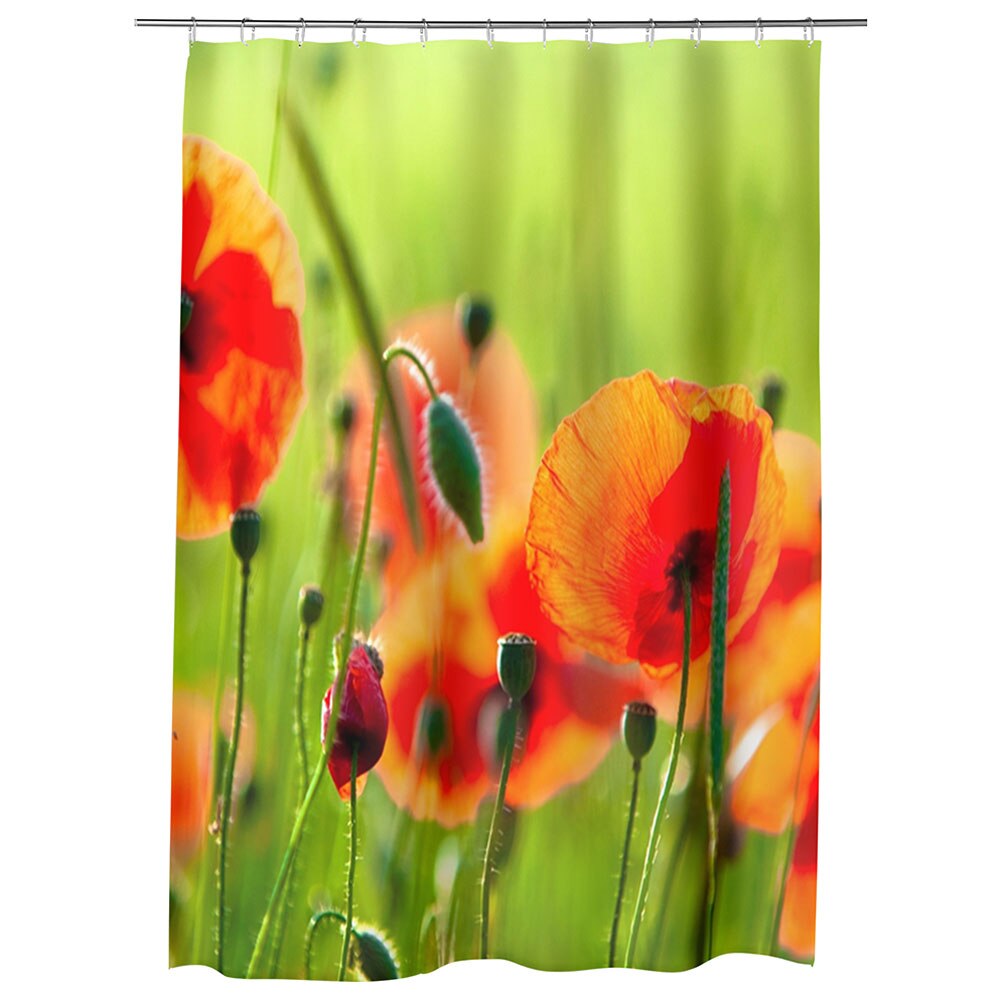 Perdea Dus, Cada, pentru Baie, Heartwork, Maci frumosi, Model Multicolor, Decoratiuni Baie, 150 x 200 cm