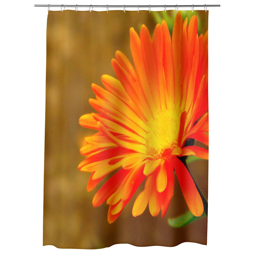 Perdea Dus, Cada, pentru Baie, Heartwork, Floare Portocalie, Model Multicolor, Decoratiuni Baie, 150 x 200 cm