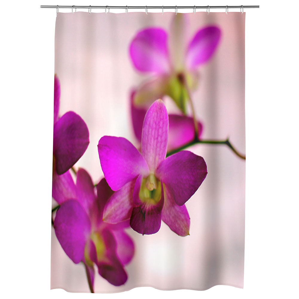 Perdea Dus, Cada, pentru Baie, Heartwork, Culoare de orhidee, Model Multicolor, Decoratiuni Baie, 150 x 200 cm