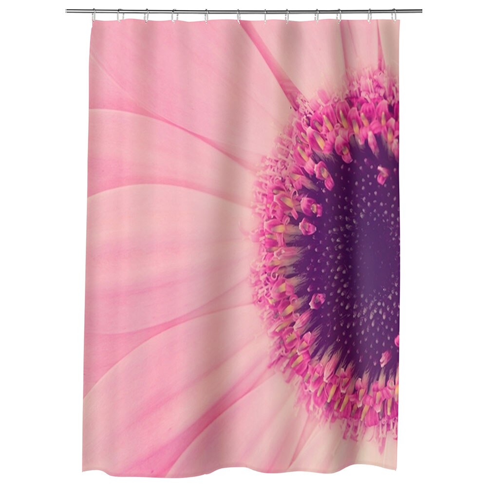 Perdea Dus, Cada, pentru Baie, Heartwork, Gerbera roz, Model Multicolor, Decoratiuni Baie, 150 x 200 cm