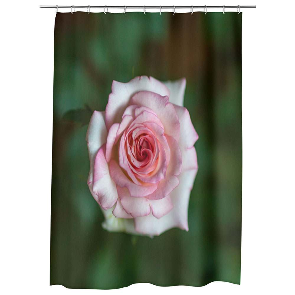 Perdea Dus, Cada, pentru Baie, Heartwork, Fir de Trandafir Violet, Model Multicolor, Decoratiuni Baie, 150 x 200 cm