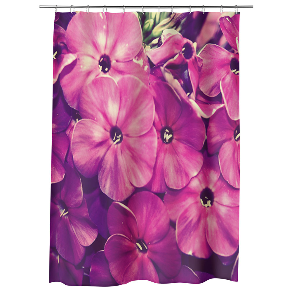 Perdea Dus, Cada, pentru Baie, Heartwork, Fior violet, Model Multicolor, Decoratiuni Baie, 150 x 200 cm