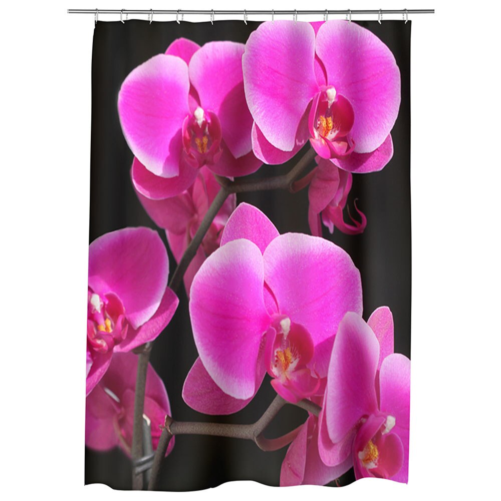 Perdea Dus, Cada, pentru Baie, Heartwork, Orhidee Roz, Model Multicolor, Decoratiuni Baie, 150 x 200 cm