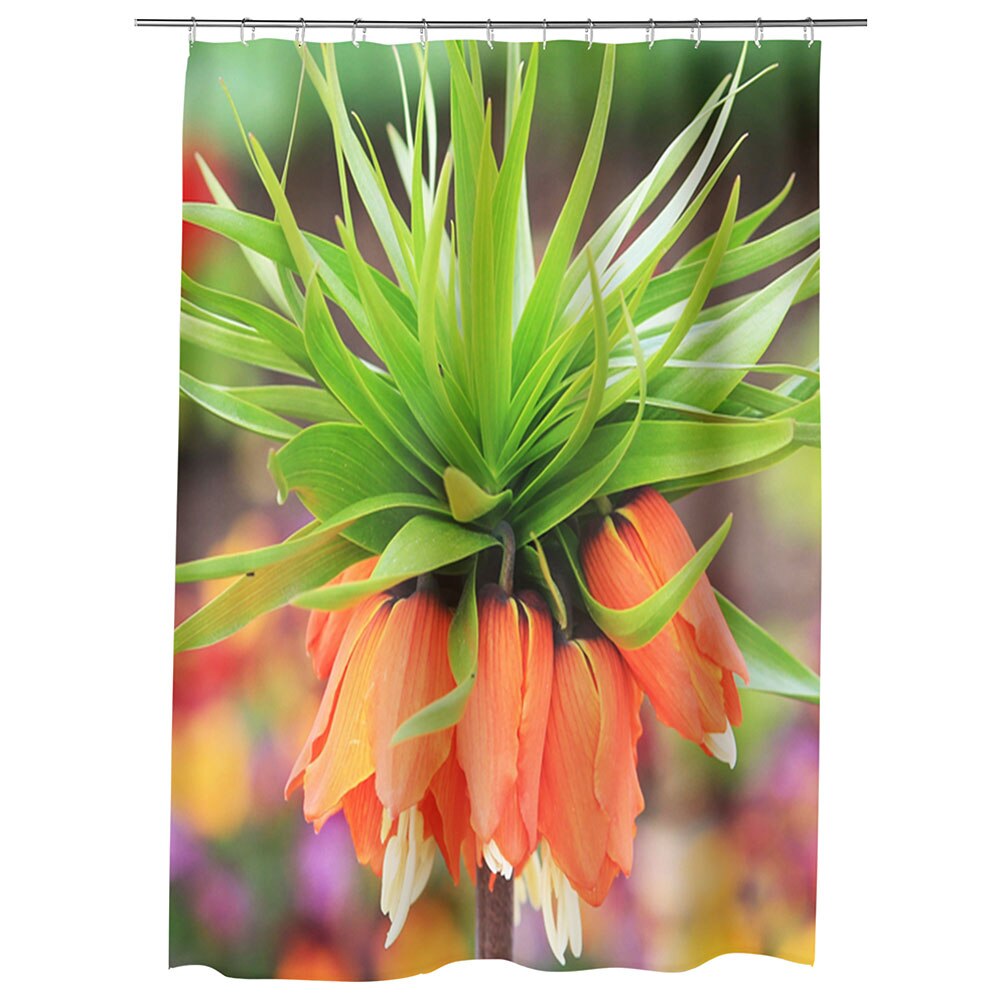 Perdea Dus, Cada, pentru Baie, Heartwork, Floare Exotica Bokeh, Model Multicolor, Decoratiuni Baie, 150 x 200 cm