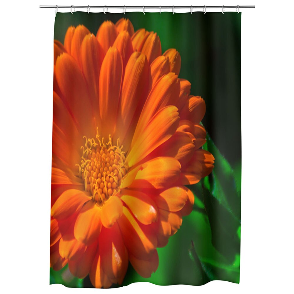 Perdea Dus, Cada, pentru Baie, Heartwork, Portocaliu si verde, Model Multicolor, Decoratiuni Baie, 150 x 200 cm