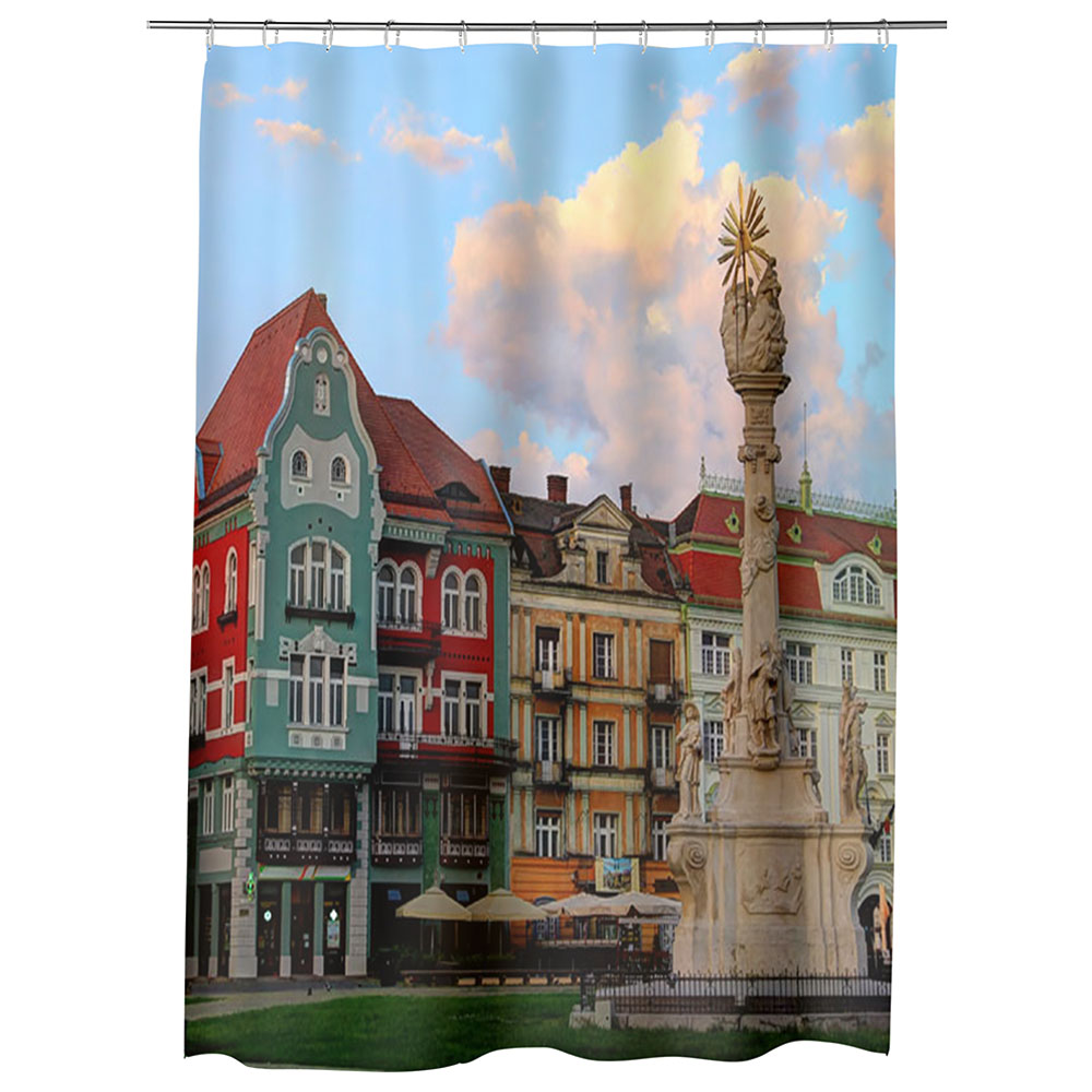 Perdea Dus, Cada, pentru Baie, Heartwork, Centrul Timisoarei, Model Multicolor, Decoratiuni Baie, 150 x 200 cm