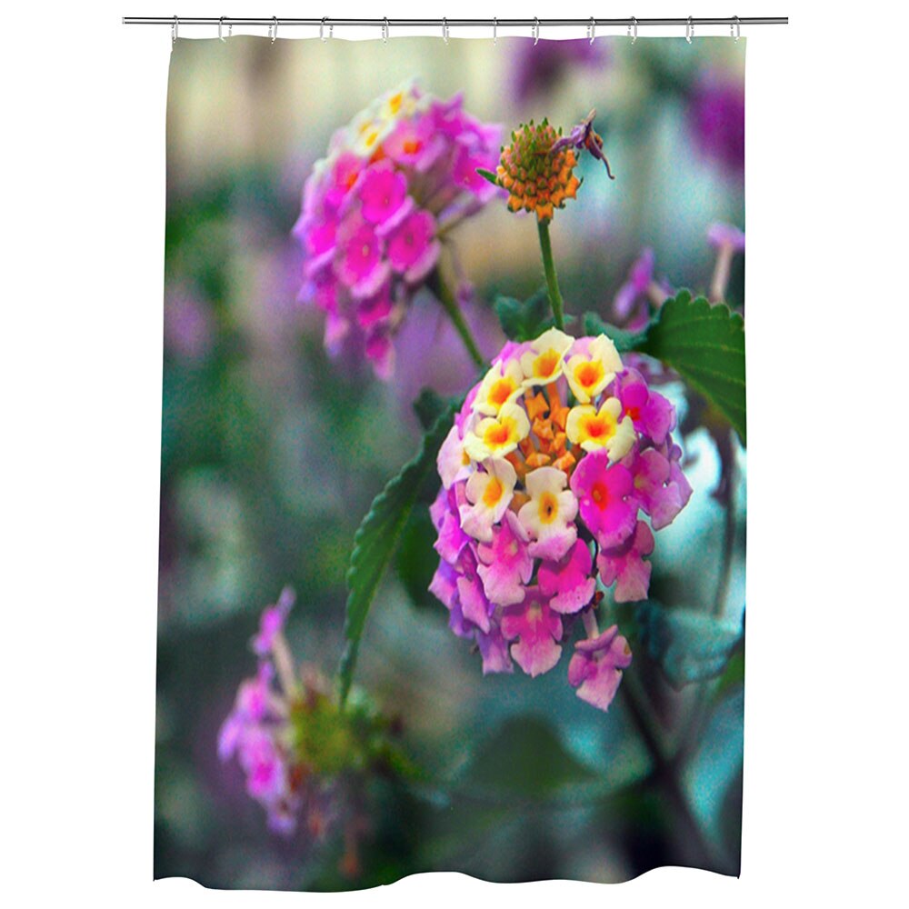 Perdea Dus, Cada, pentru Baie, Heartwork, Flori in gradina, Model Multicolor, Decoratiuni Baie, 150 x 200 cm