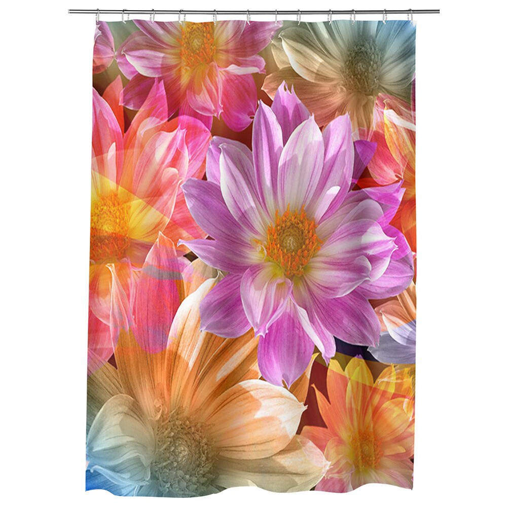 Perdea Dus, Cada, pentru Baie, Heartwork, Flori fantastice, Model Multicolor, Decoratiuni Baie, 150 x 200 cm