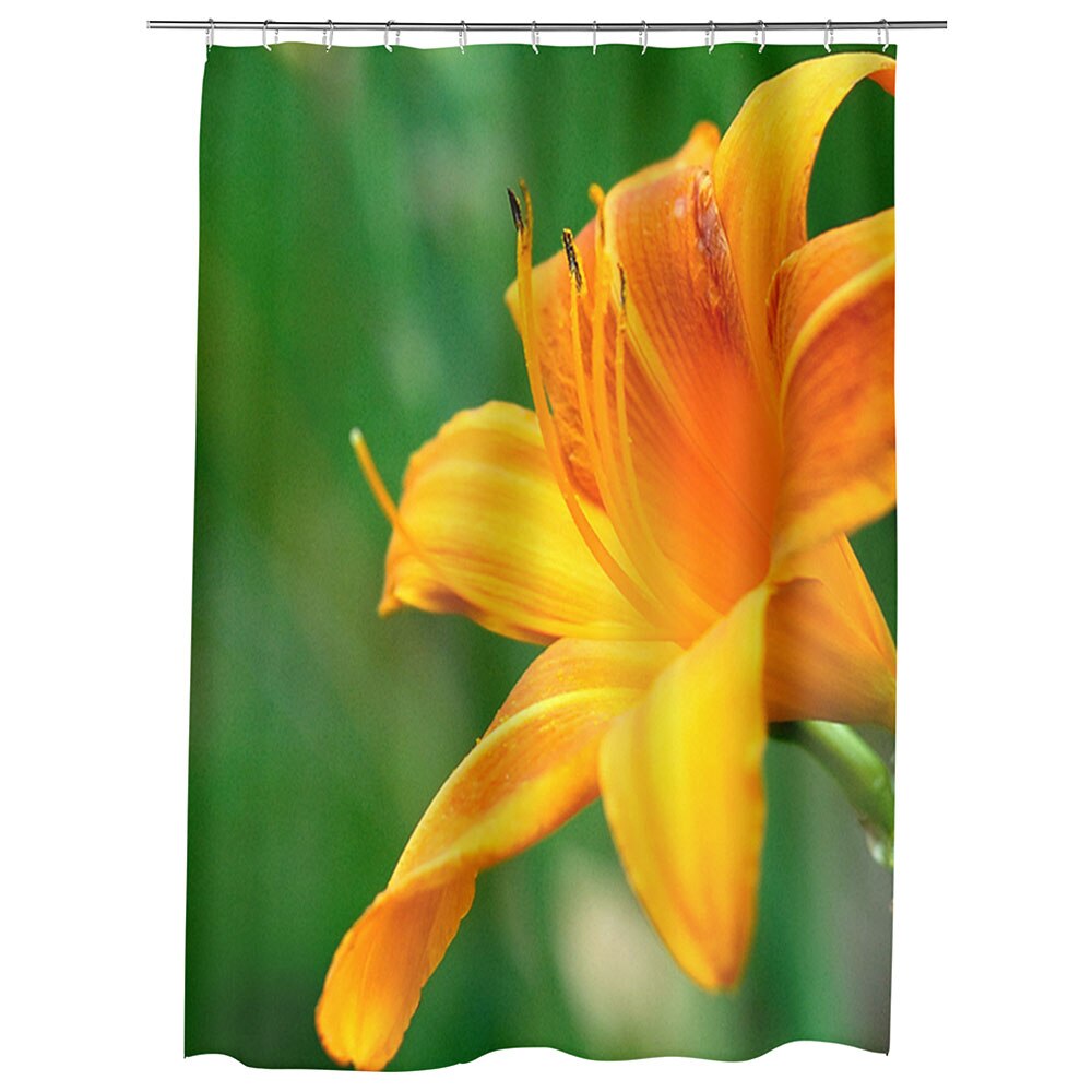 Perdea Dus, Cada, pentru Baie, Heartwork, Fir de liliac portocaliu, Model Multicolor, Decoratiuni Baie, 150 x 200 cm