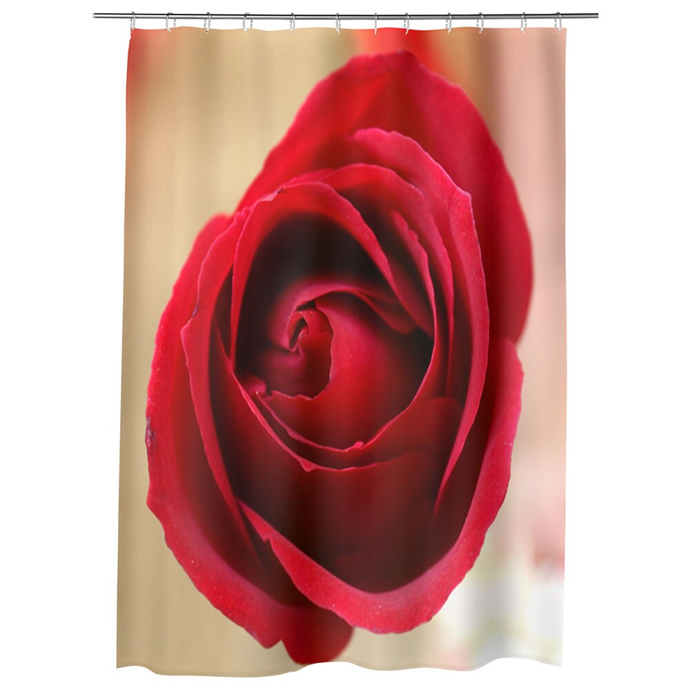Perdea Dus, Cada, pentru Baie, Heartwork, Fir de trandafir rosu, Model Multicolor, Decoratiuni Baie, 150 x 200 cm