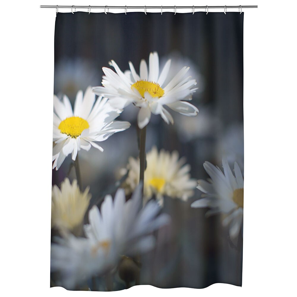 Perdea Dus, Cada, pentru Baie, Heartwork, Margarete in umbra, Model Multicolor, Decoratiuni Baie, 150 x 200 cm