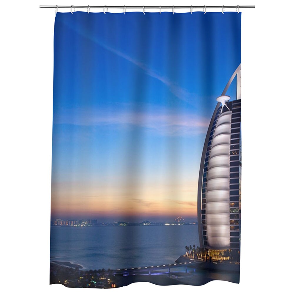Perdea Dus, Cada, pentru Baie, Heartwork, Hotel in Dubai, Model Multicolor, Decoratiuni Baie, 150 x 200 cm