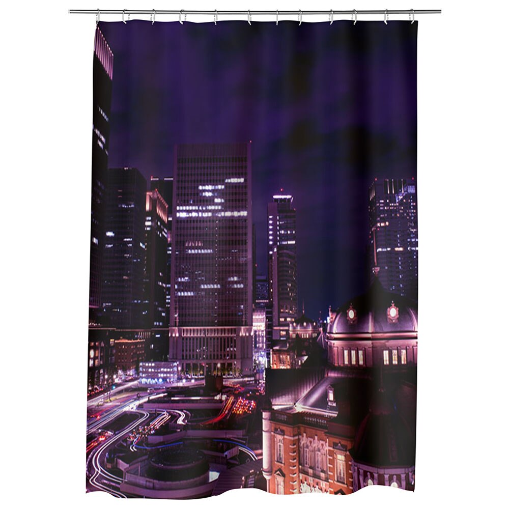 Perdea Dus, Cada, pentru Baie, Heartwork, La miezul noptii in Tokyo, Model Multicolor, Decoratiuni Baie, 150 x 200 cm