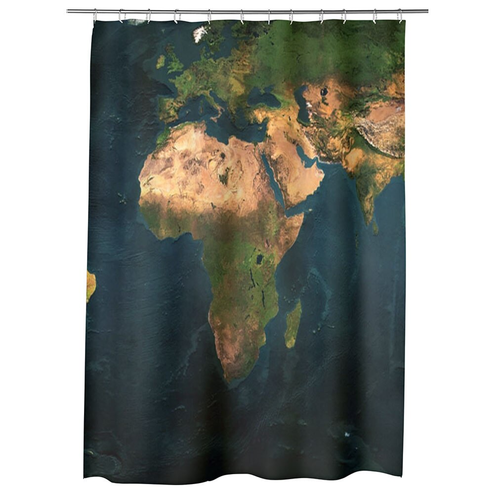 Perdea Dus, Cada, pentru Baie, Heartwork, Harta lumii relief, Model Multicolor, Decoratiuni Baie, 150 x 200 cm