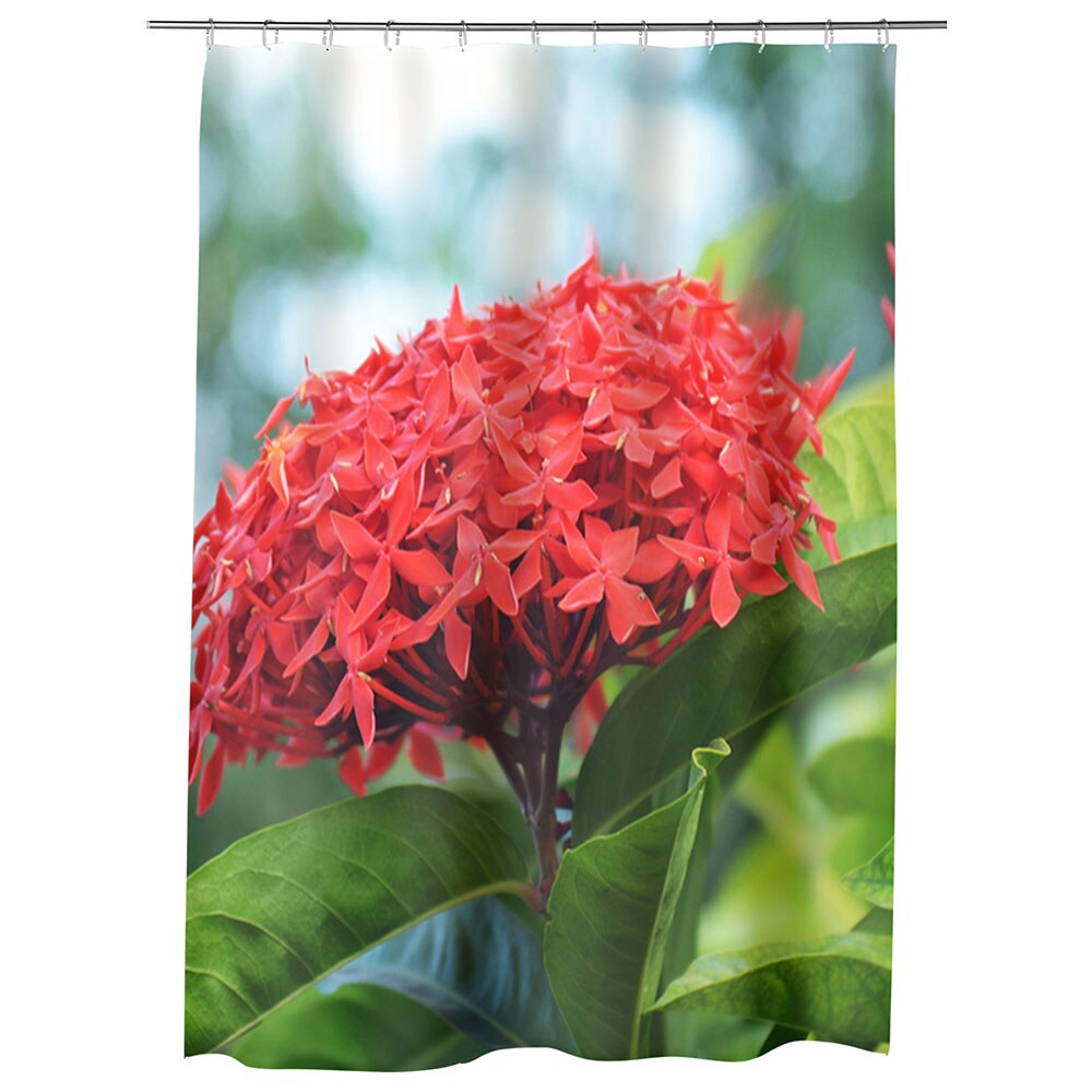 Perdea Dus, Cada, pentru Baie, Heartwork, Floare Rosie, Model Multicolor, Decoratiuni Baie, 150 x 200 cm