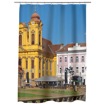 Perdea Dus, Cada, pentru Baie, Heartwork, Piata Unirii Timisoara, Model Multicolor, Decoratiuni Baie, 150 x 200 cm