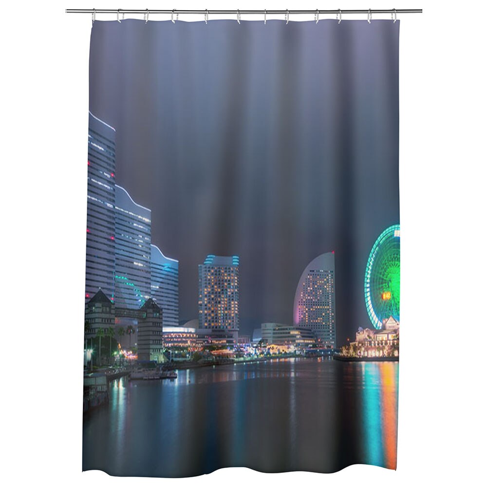 Perdea Dus, Cada, pentru Baie, Heartwork, Roata in Yokohoma Japonia, Model Multicolor, Decoratiuni Baie, 150 x 200 cm