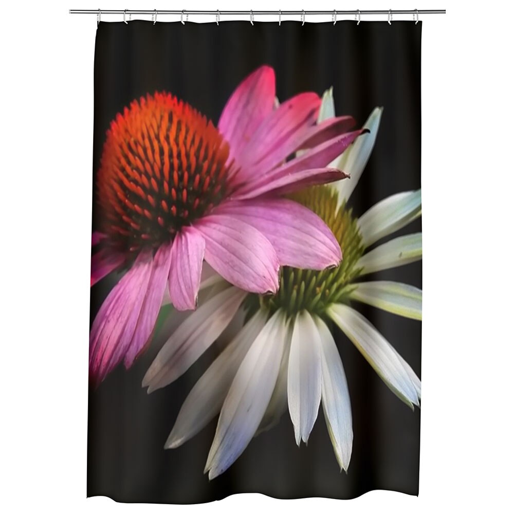 Perdea Dus, Cada, pentru Baie, Heartwork, Flori stilizate, Model Multicolor, Decoratiuni Baie, 150 x 200 cm