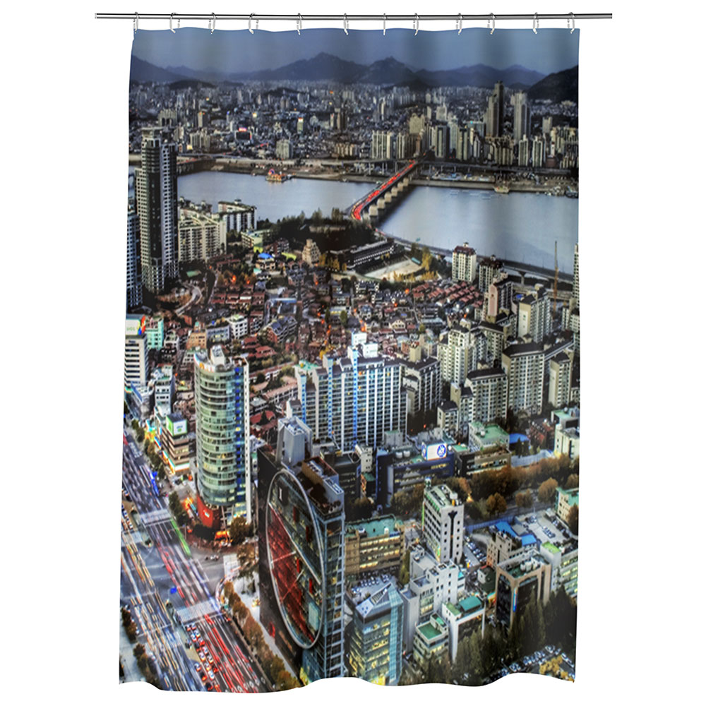 Perdea Dus, Cada, pentru Baie, Heartwork, Seoul Coreea de Sud, Model Multicolor, Decoratiuni Baie, 150 x 200 cm