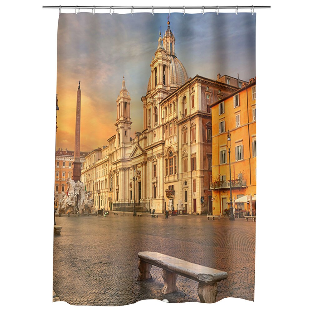 Perdea Dus, Cada, pentru Baie, Heartwork, Roma, Model Multicolor, Decoratiuni Baie, 150 x 200 cm