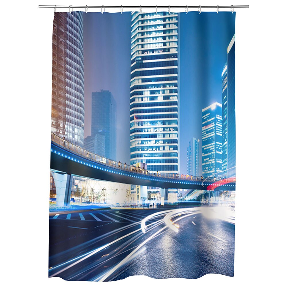 Perdea Dus, Cada, pentru Baie, Heartwork, Trafic de noapte, Model Multicolor, Decoratiuni Baie, 150 x 200 cm