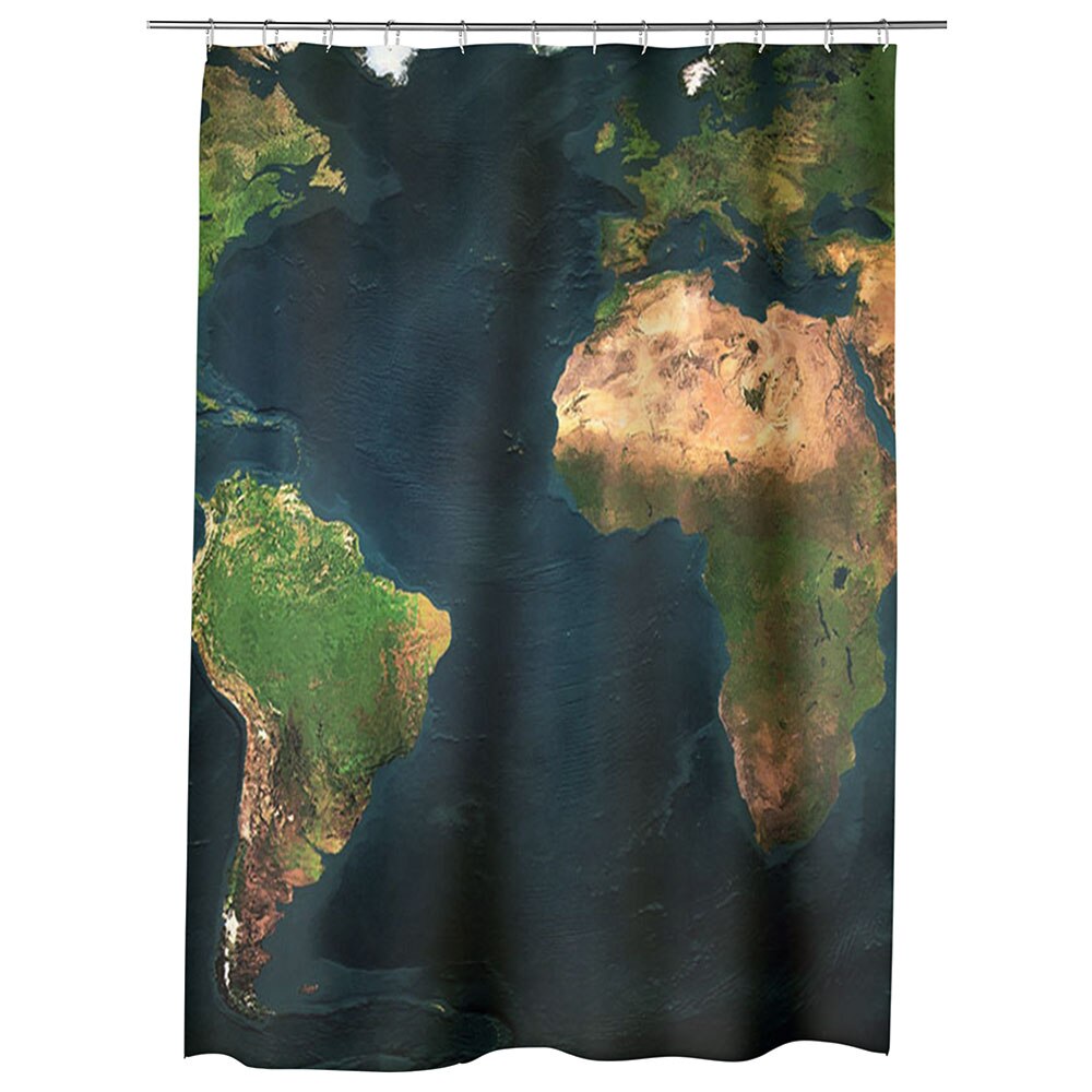 Perdea Dus, Cada, pentru Baie, Heartwork, Harta lumii, Model Multicolor, Decoratiuni Baie, 150 x 200 cm