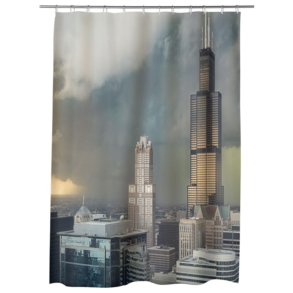 Perdea Dus, Cada, pentru Baie, Heartwork, Se apropie furtuna, Model Multicolor, Decoratiuni Baie, 150 x 200 cm
