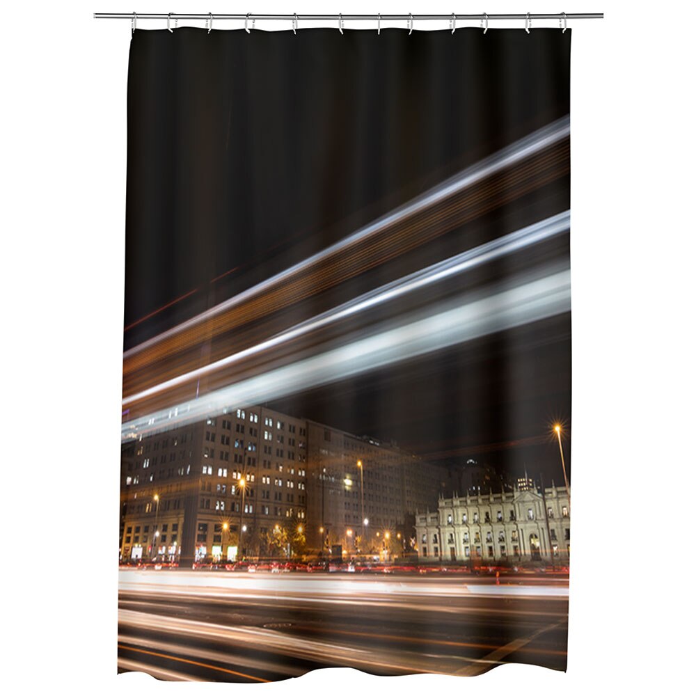 Perdea Dus, Cada, pentru Baie, Heartwork, Santiago Spania Noaptea, Model Multicolor, Decoratiuni Baie, 150 x 200 cm