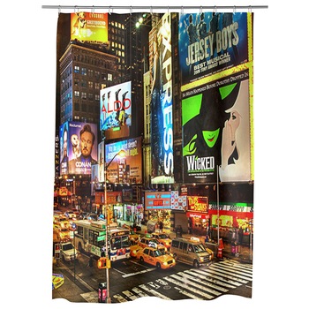 Perdea Dus, Cada, pentru Baie, Heartwork, Reclame in New York, Model Multicolor, Decoratiuni Baie, 150 x 200 cm Perdea Dus, Cada, pentru Baie, Heartwork, Reclame in New York, Model Multicolor, Decoratiuni Baie, 150 x 200 cm